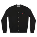 PLAY V-NECK CARDIGAN WITH SMALL RED HEART BLACK