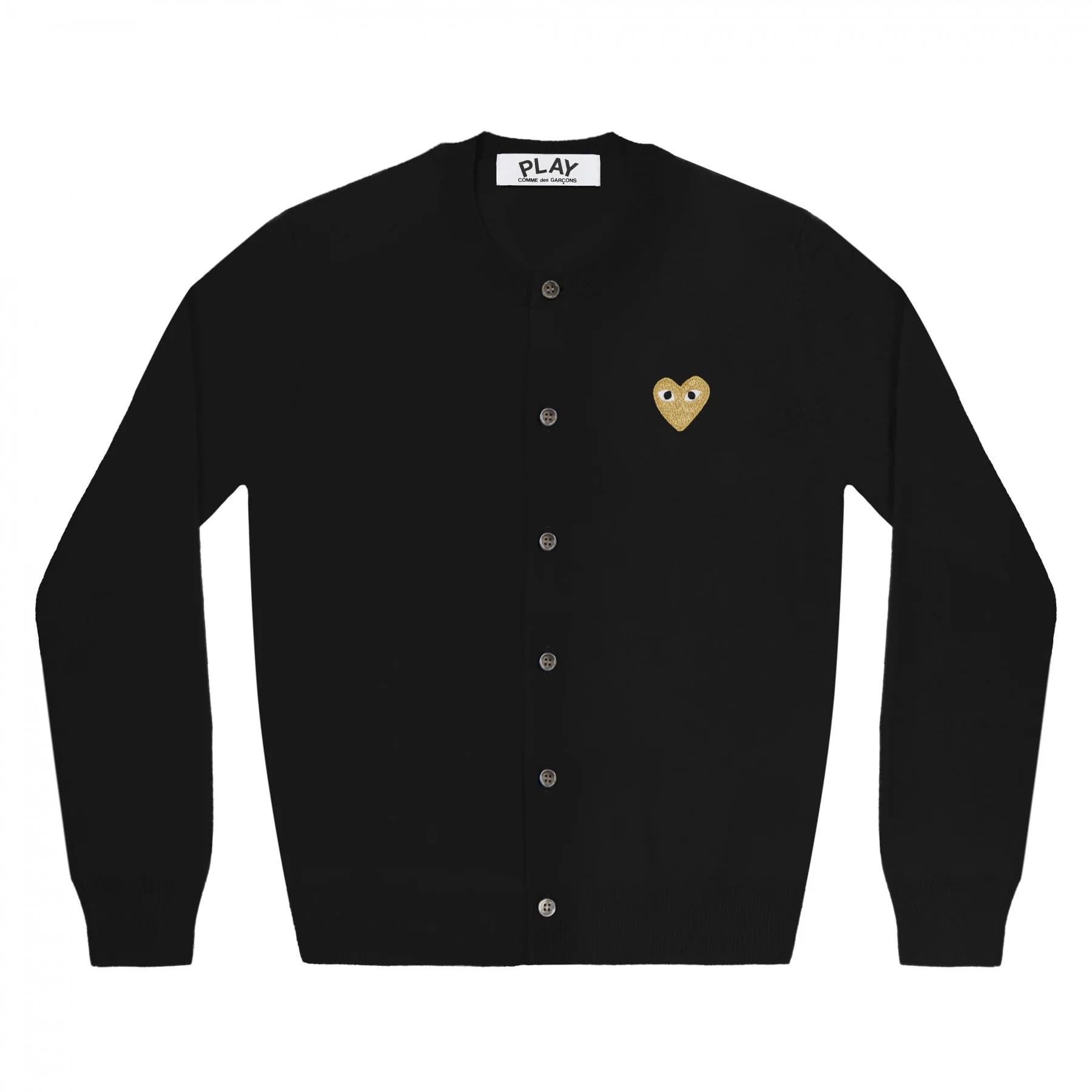 PLAY V-NECK CARDIGAN GOLD EMBLEM (BLACK)