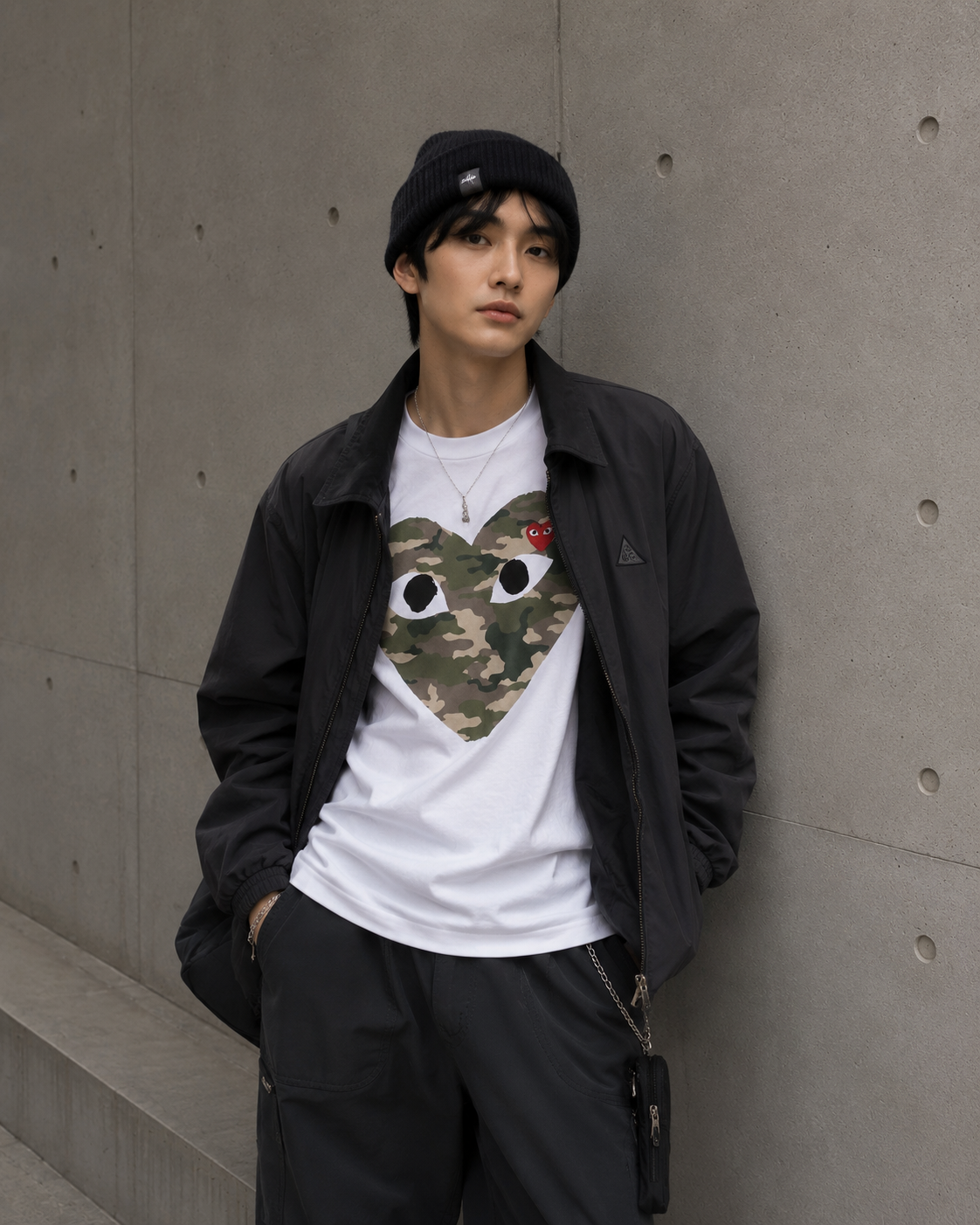 Comme des Garcons PLAY T-Shirt Camo Red Heart