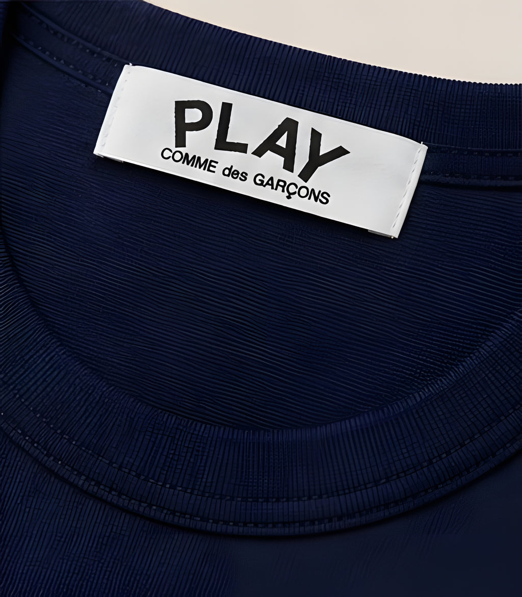 Comme des Garcons PLAY Basic T-Shirt Gold Emblem Navy