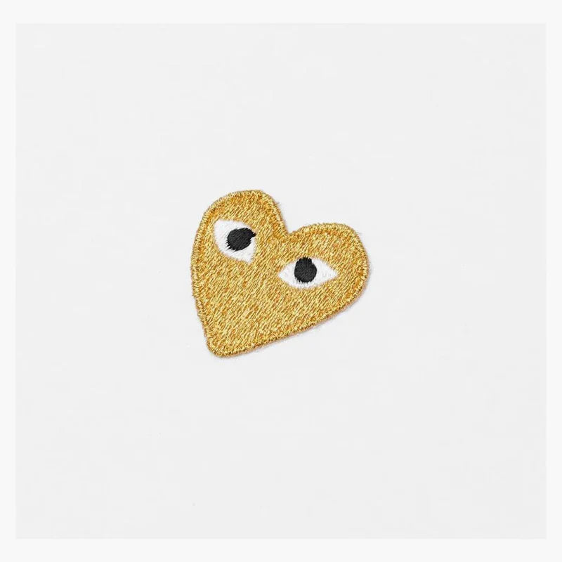 Comme des Garcons PLAY Basic T-Shirt Gold Emblem White